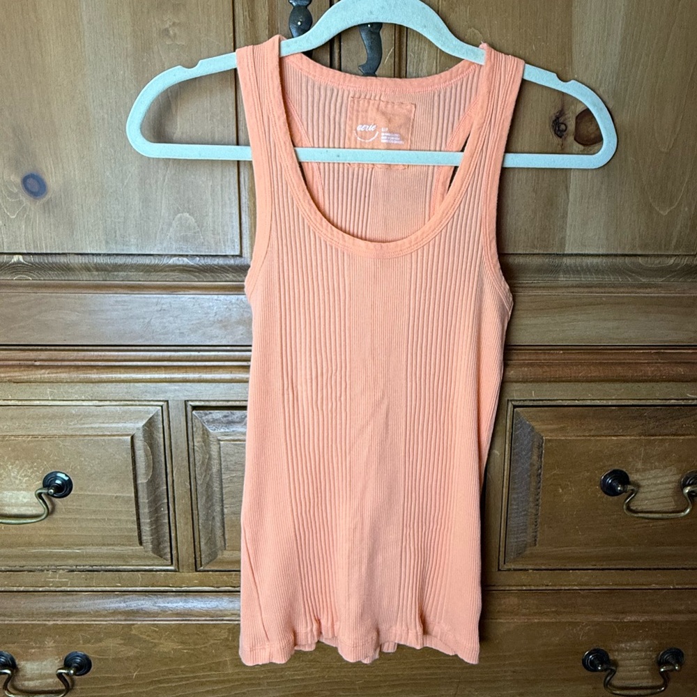 Aerie Women’s Ribbed Tank Top in Peach